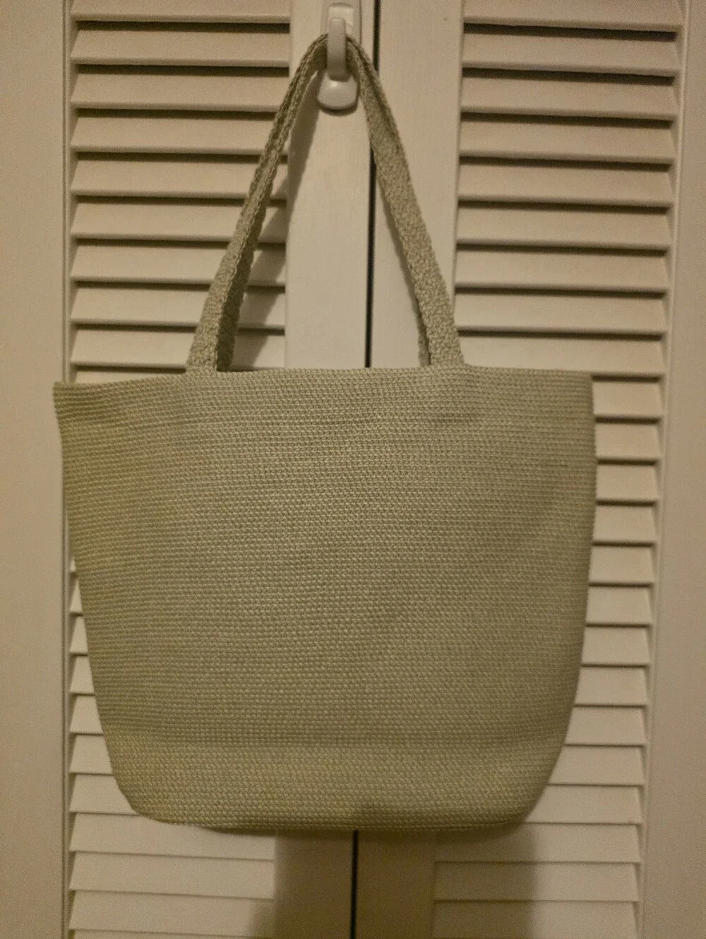 Talbots Woven Tote in Light Beige, Sage Green, Cream -Like New!!